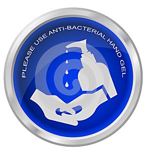 Anti bacterial hand gel button