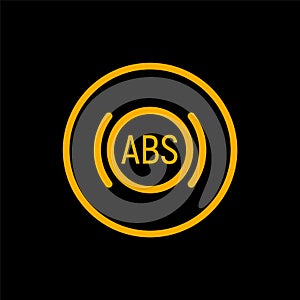 Anti braking abs button logo system. Lock braking system icon symbol illustration