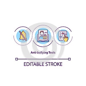 Anti-bullying tools concept icon photo