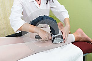 Anti-cellulite massage using LPG massage equipment