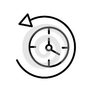 Anti clockwise icon vector isolated on white background, Anti clockwise sign , line and outline elements in linear style