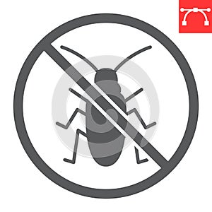 Anti cockroach glyph icon