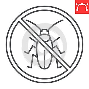 Anti cockroach line icon
