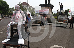 Anti-corruption demonstration in indonesia