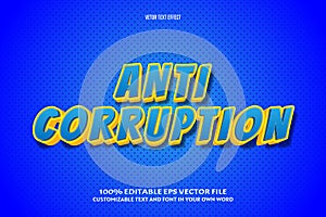 Anti corruption editable text effect 3d emboss comic style