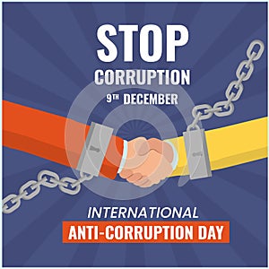 anti coruption day vector flat design