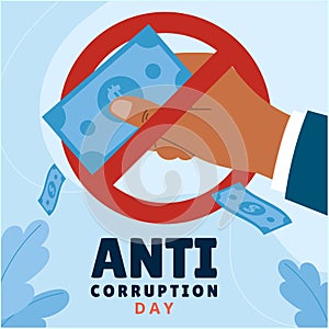 anti coruption day vector flat design