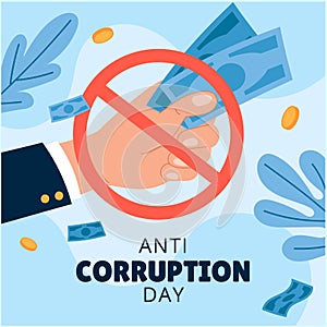 anti coruption day vector flat design