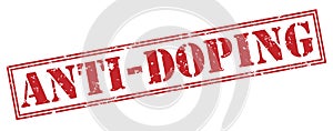 Anti doping stamp on white background