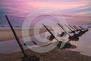 Anti landing spikes on the beach of kinmen