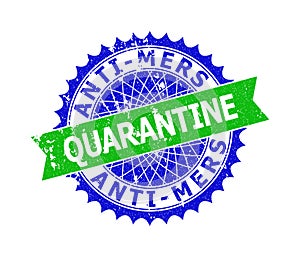 ANTI-MERS QUARANTINE Bicolor Rosette Rough Stamp