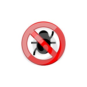 Anti no bedbug insect symbol illustration