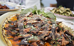 Anti pasti of cuttlefish, typical italian buffet starter photo