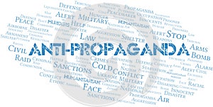 Anti-Propaganda word cloud. Vector made with the text only.