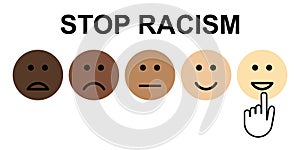 Anti racism vector banner. black lives matter. stop racist. racial diversity race concept. together against racial discrimination