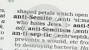 Anti-semite word in vocabulary, freedom of belief and nationality discrimination