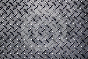 Anti slip gray metal plate with diamond pattern