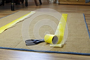 Anti-Slip Rug Tape and Scissors