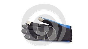 Anti slip touch screen blue and black glove for winter