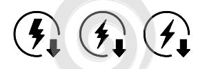 anti static Energy and Power Flash Bolt Vector Icon Design