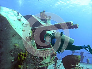 Twin Deck Cannon on Bow of Keith Tibbetts Frigate photo