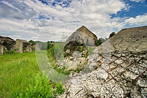 Anti tank barriers in military district Zahorie