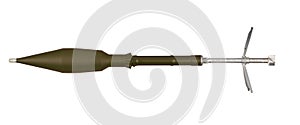 anti tank rocket propelled grenade with HEAT warhead for rpg 7 rocket propelled grenade launcher isolated on white