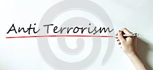 Anti Terrorism hand writing word opertaing system