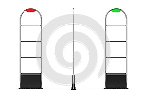 Anti Theft Sensor Security Gate Scanner. 3d Rendering