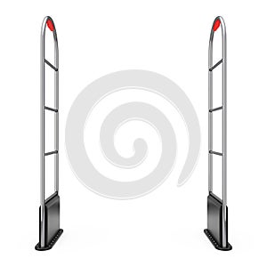 Anti Theft Sensor Security Gate Scanner. 3d Rendering