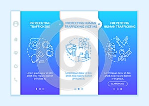 Anti-trafficking measures elements onboarding vector template