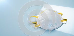 Anti virus protection mask ffp2 standart to prevent corona COVID-19 infection photo