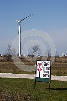 Anti Windmill Turbine Protest Green Wind Energy