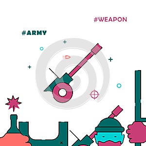 Antiaircraft gun, ack-ack filled line icon, simple illustration