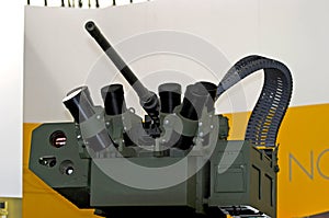 Antiaircraft machine gun mounted on a tank 