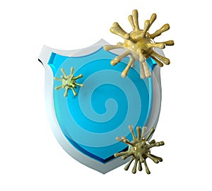 Antibacterial or anti virus shield, health protect concept. 3D rendering photo