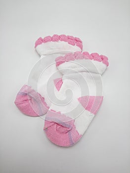 Antibacterial baby socks pink print