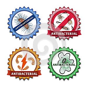 Antibacterial badges set