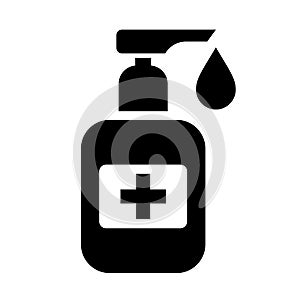 Antibacterial hand soap vector icon