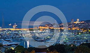 Antibes by night on the French Riviera photo