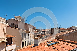 Antibes old town rooftop view and skyline