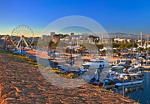 Antibes waterfront and Port Vauban harbor panoramic view photo