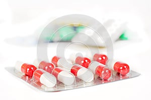 Antibiotic in blister with blurred tablets