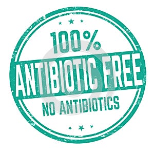 100% Antibiotic free sign or stamp photo
