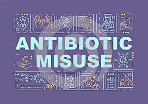 Antibiotic misuse word concepts banner