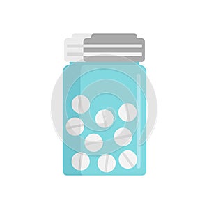 Antibiotic pills icon, flat style