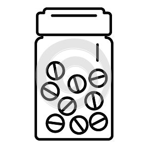 Antibiotic pills icon, outline style
