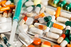 Antibiotic prescription. Healthcare treatment with antibiotics