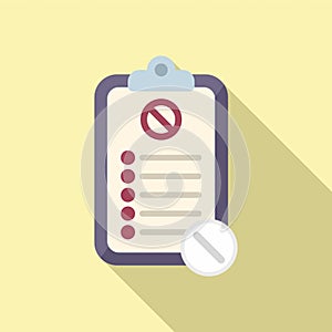 Antibiotic resistance clipboard icon flat vector. Bacteria disease