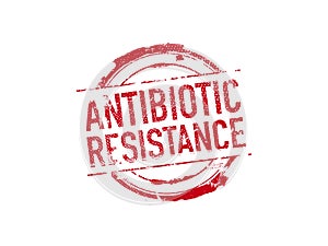 Antibiotic resistance grunge stamp